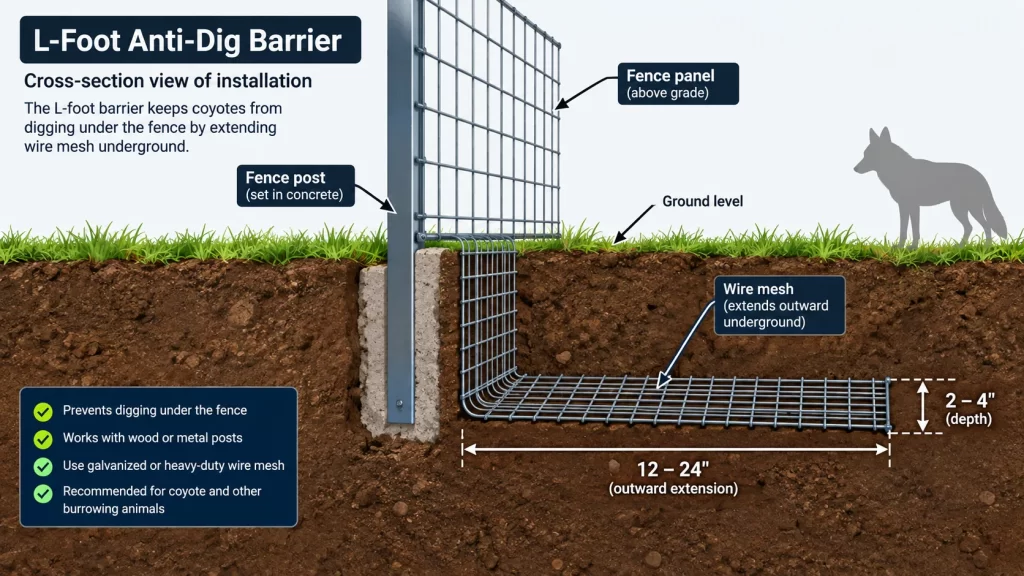 L Shape anti dig coyote proof fence image 3